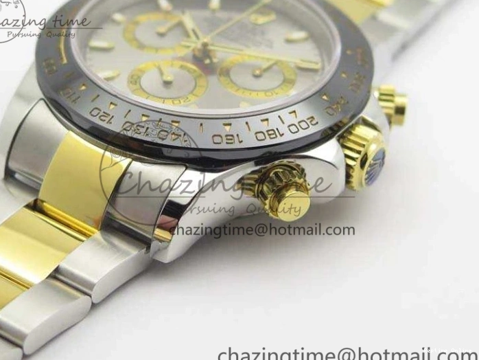 0402 WellDesigned Daytona SS YG Ceramic Bezel JH Best Edition Sliver Gray Dial On SS YG Bracelet A 3532